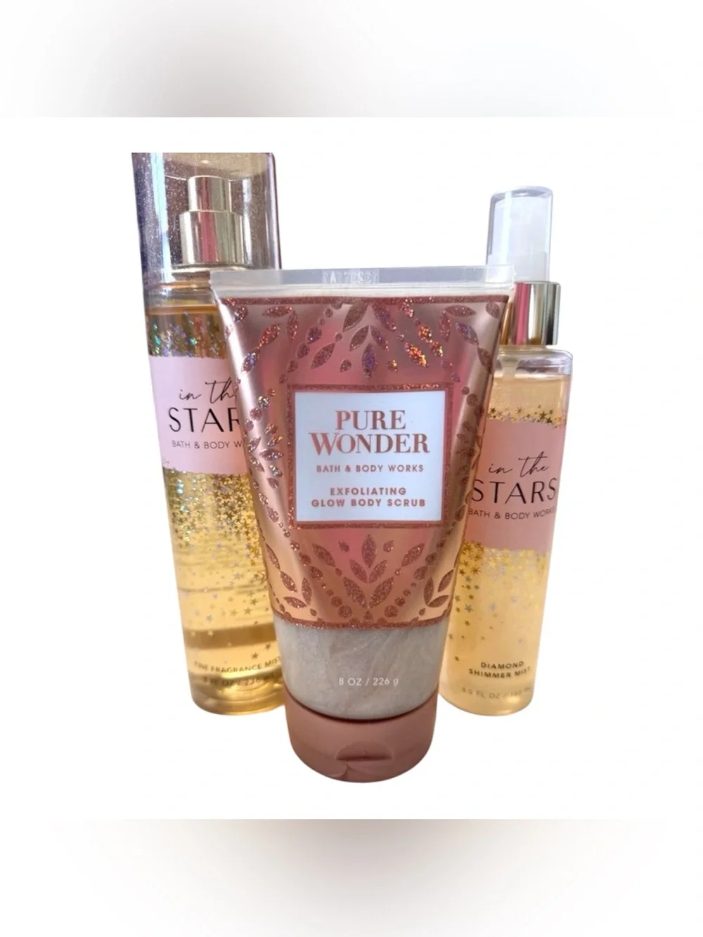 Bath & Body Works Pure Wonder Exfoliating Glow Body Scrub - rose gold